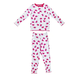 Pijama blanca manga larga con estampado de chupetas de corozon YM111086