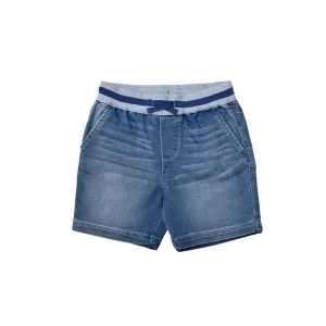 Short azul con elástico gris en la cintura YM111320