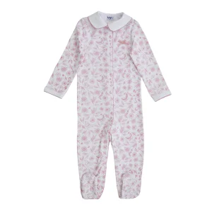 Pijama con cuello y estampado rosado YM111094
