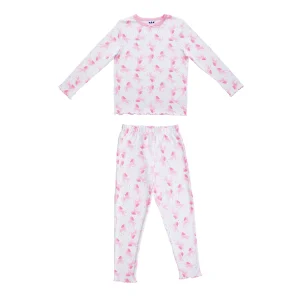 Pijama blanca con unicornios rosados YM111079