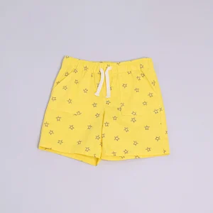 Short amarillo con tortugas y elástico en la cintura YM111305