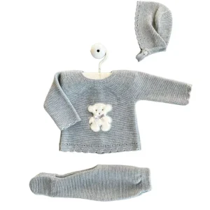 Valentina Conjunto Punto Osito Gris YM108624