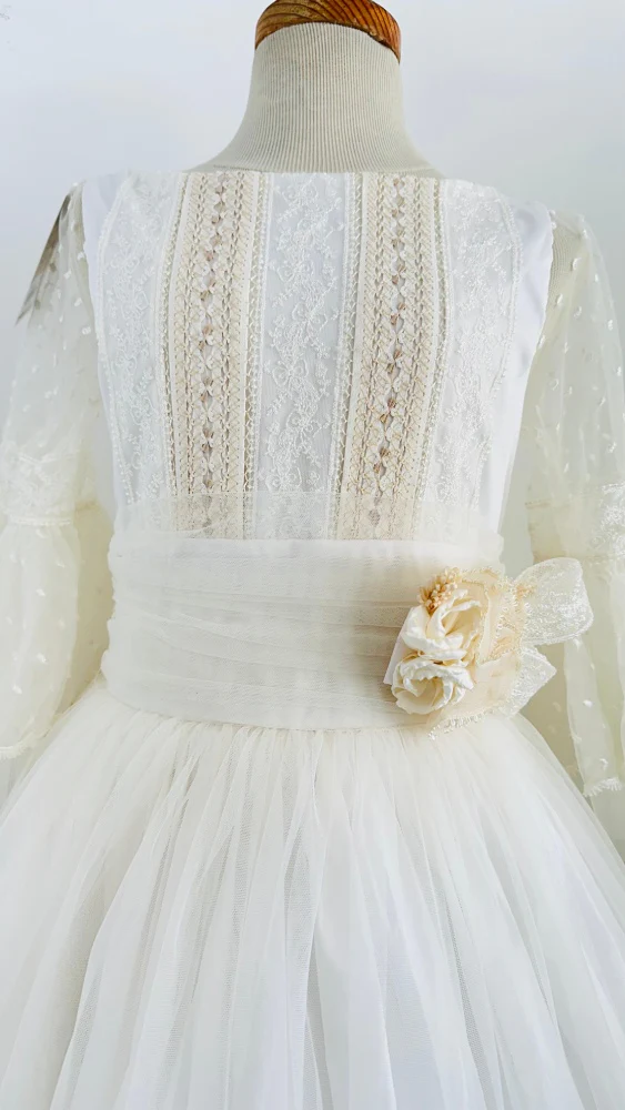 Vestido de Primera Comunión “Samantha” – Estilo Vintage, Manga Larga - Imagen 3