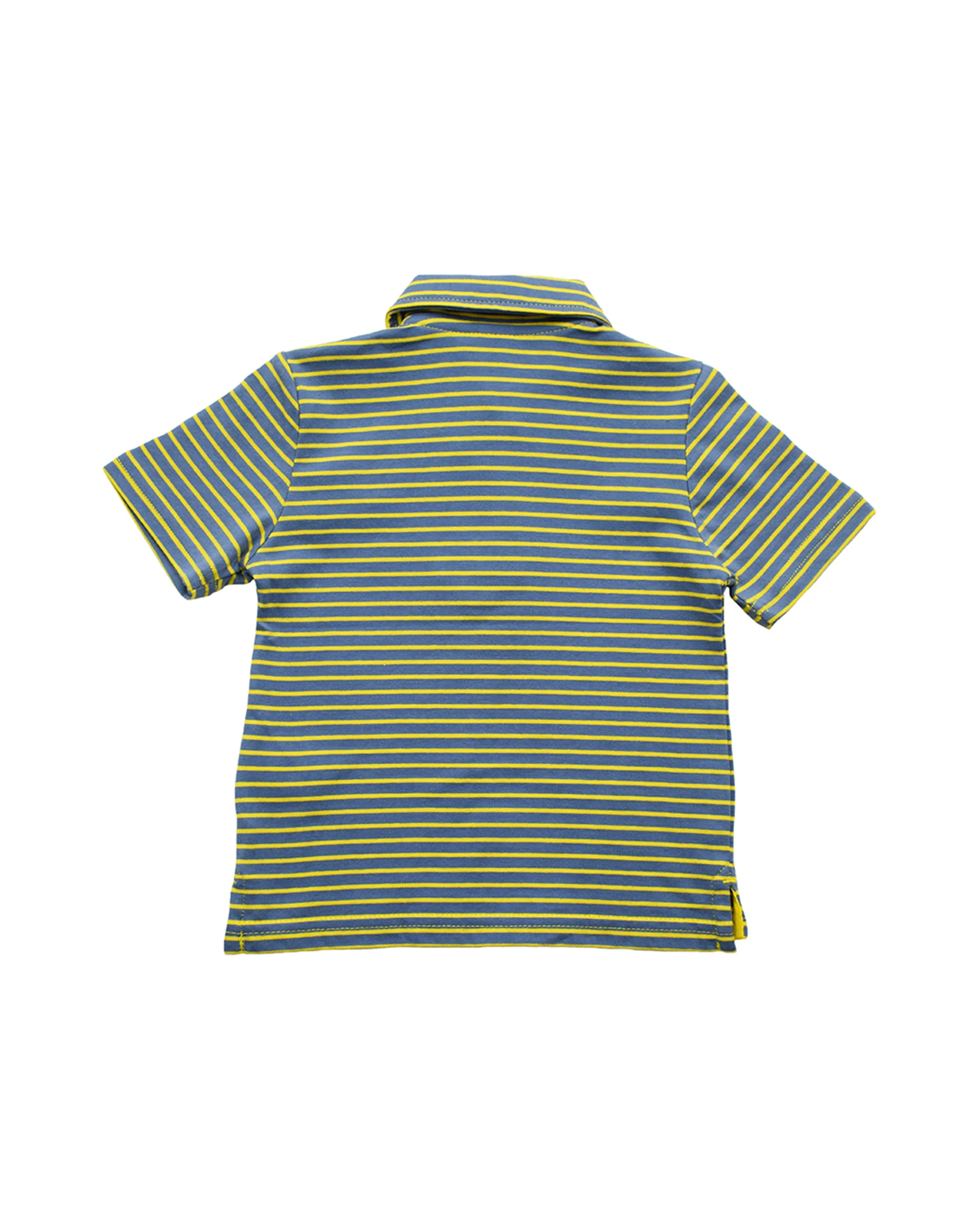 Polo de rayas azules y amarillas YM111225 - Imagen 2