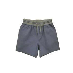 Short azul con elástico gris en cintura YM111318