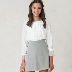 Blusa Gala de crepe blanco YM112266