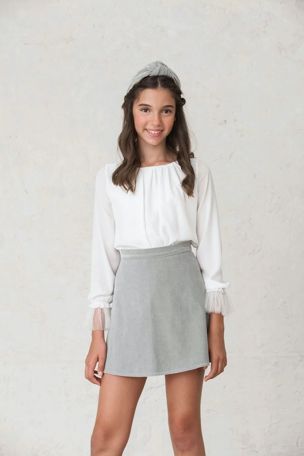 Blusa Gala de crepe blanco YM112266