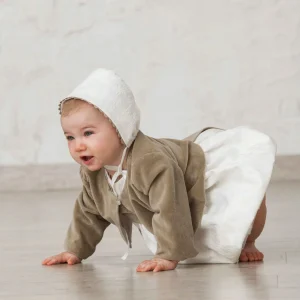 Bolero Lulú de bebé en terciopelo camel YM112296