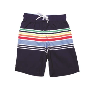 TRAJE DE BAÑO, Traje de baño azul marino con rayas de colores múltiples YM111661