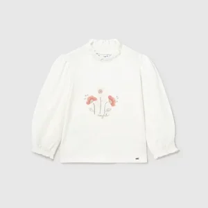 Camiseta Semicisne Flores Bebé Rubor Mayoral