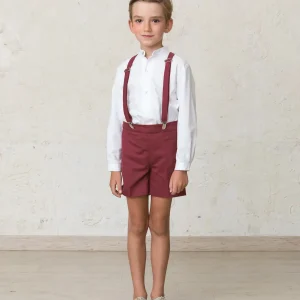 Tirantes burdeos de gabardina YM112924